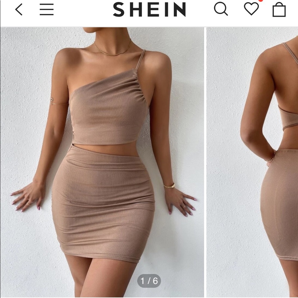 Tan dress with cutout